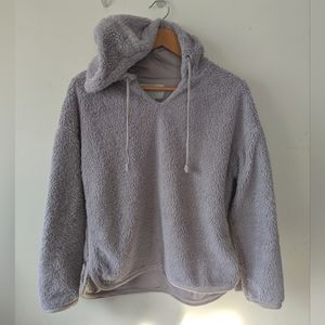 Paper Crane Hoodie Fluffy and Soft Pullover Size (S) Gray Fuzzy Fleece
